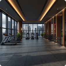 Bright home gym